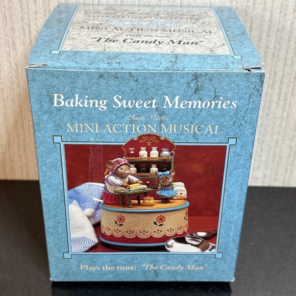 Vintage Enesco Music Box Mice Baking Plays Candy Man Baking Sweet Memories 1995 - Picture 8 of 16
